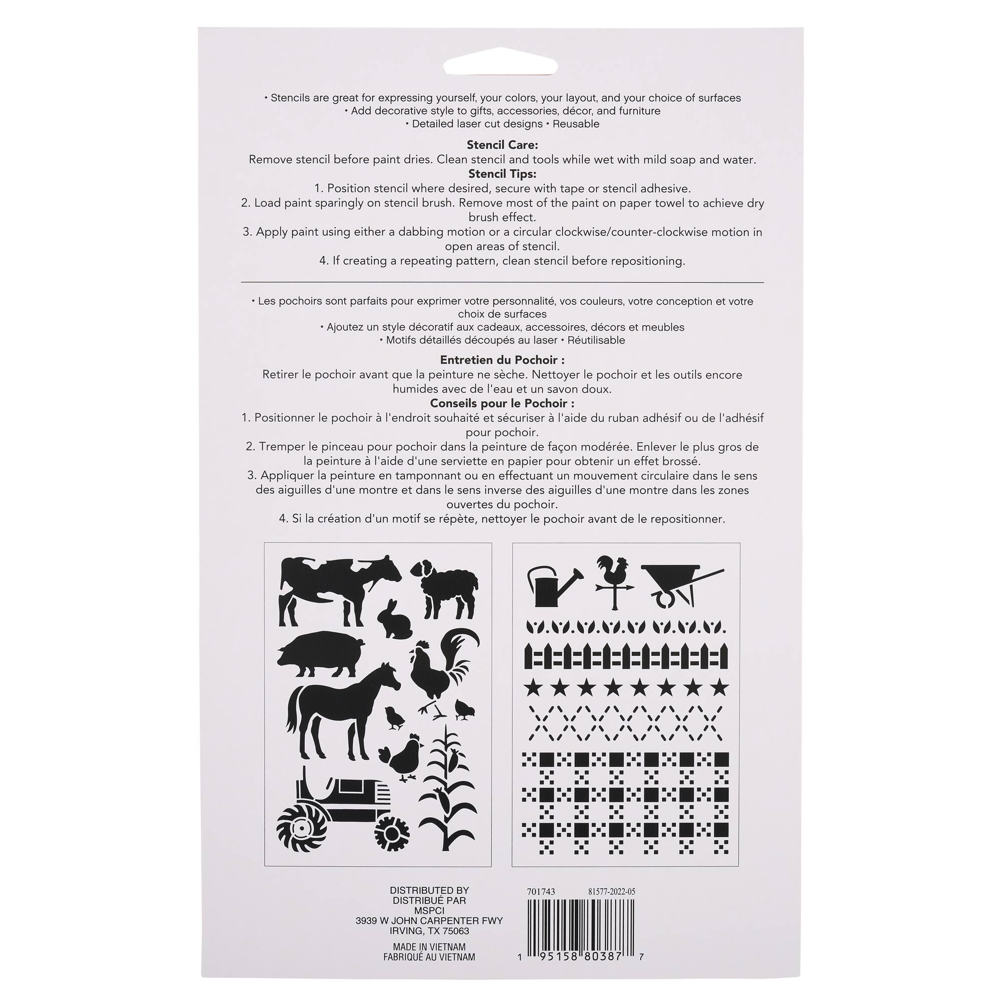 Farmhouse Icon & Border Plastic Stencils, 7" x 10" by Craft Smart®